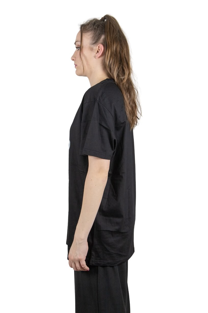 T-SHIRT NERA ELEGANT ARGENTO
