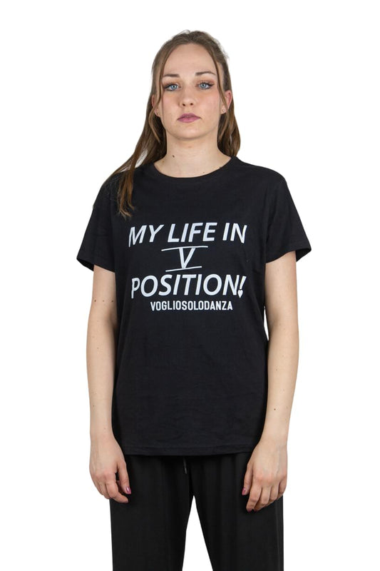 T-SHIRT NERA MY LIFE IN V POSITION