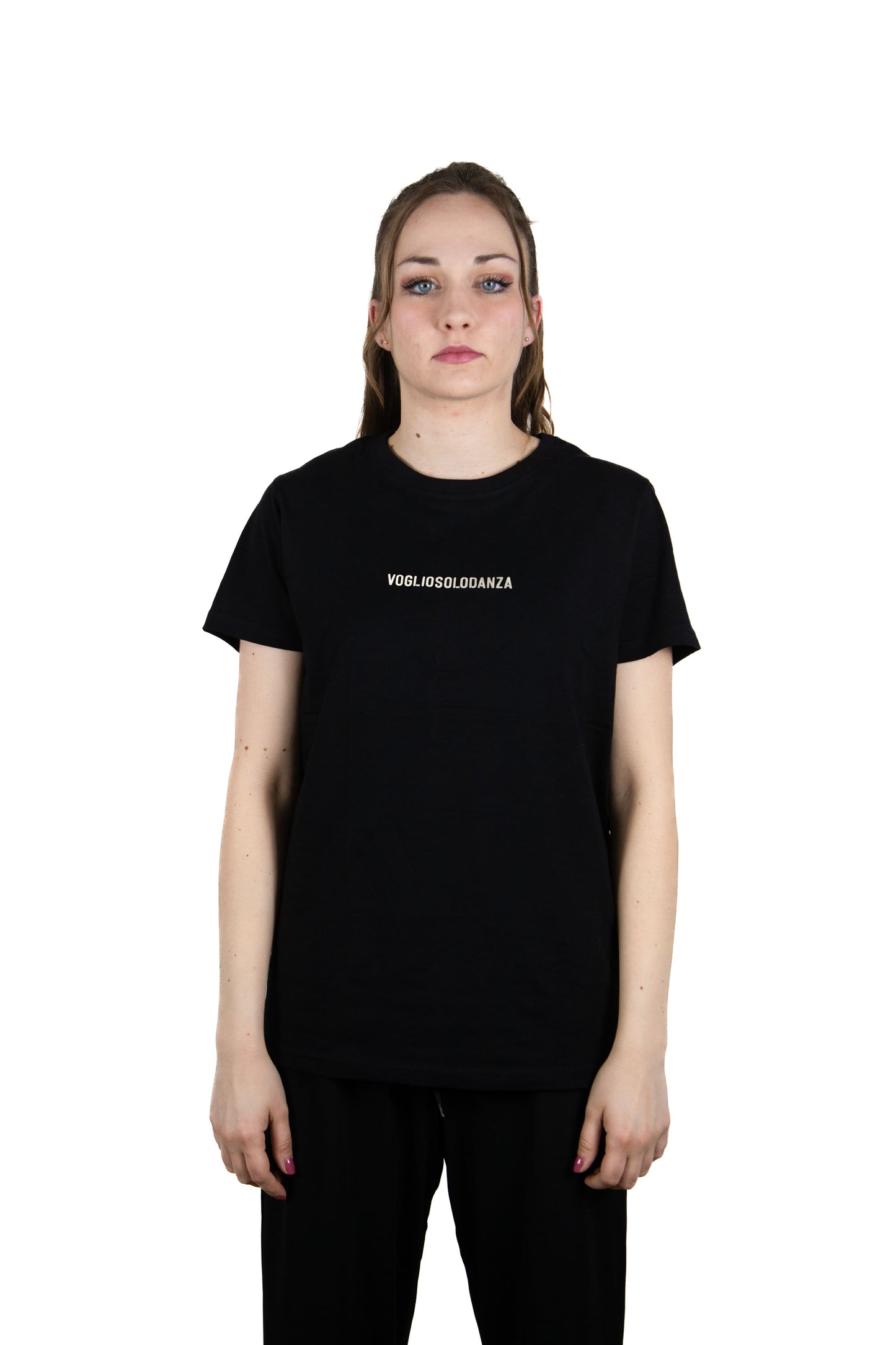 T-SHIRT NERA ELEGANT ARGENTO
